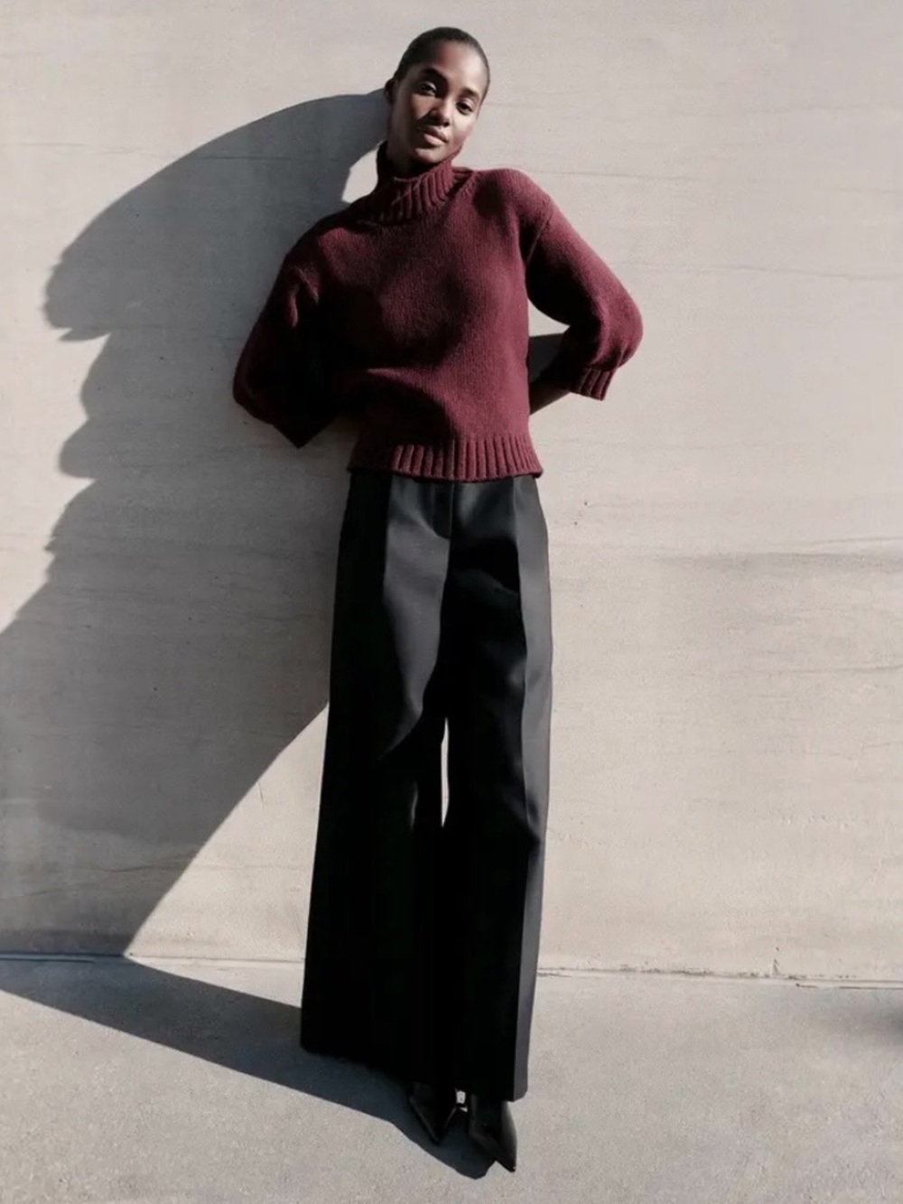 G. Label by Goop One-and-Done Oxblood Turtleneck Size Medium